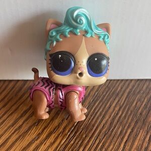 Cat L.O.L. Doll with Blue Hair and Pink Outfit